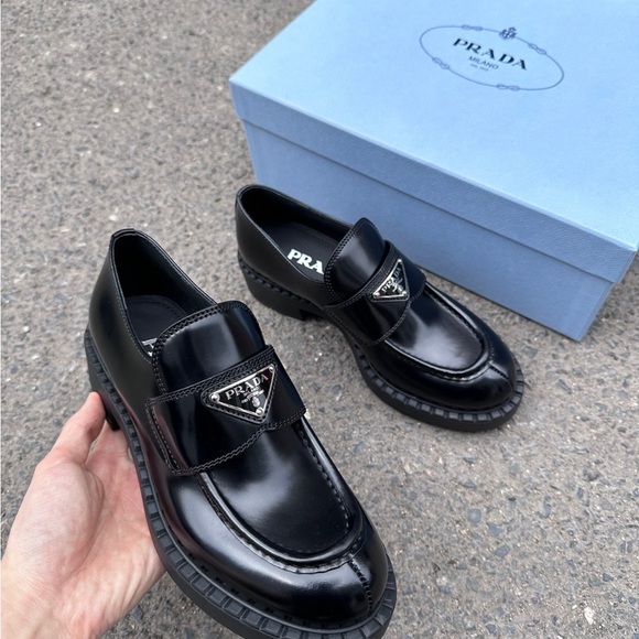 Prada Glossy Black Women's Loafers - Picture 5 of 5
